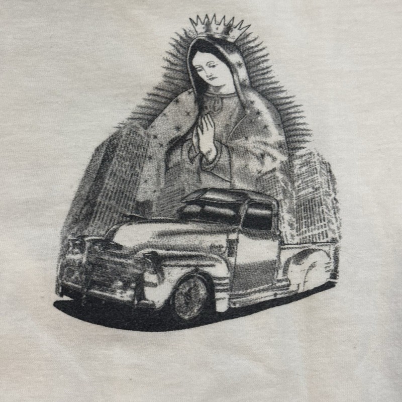 Vintage 90s Virgin Mary Lowrider Truck Chicano Homies Art T Shirt Mens XL gallery