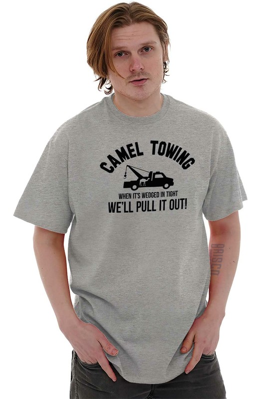 Camel Towing Funny Camel Toe Gym Workout Womens or Mens Crewneck T Shirt Tee gallery