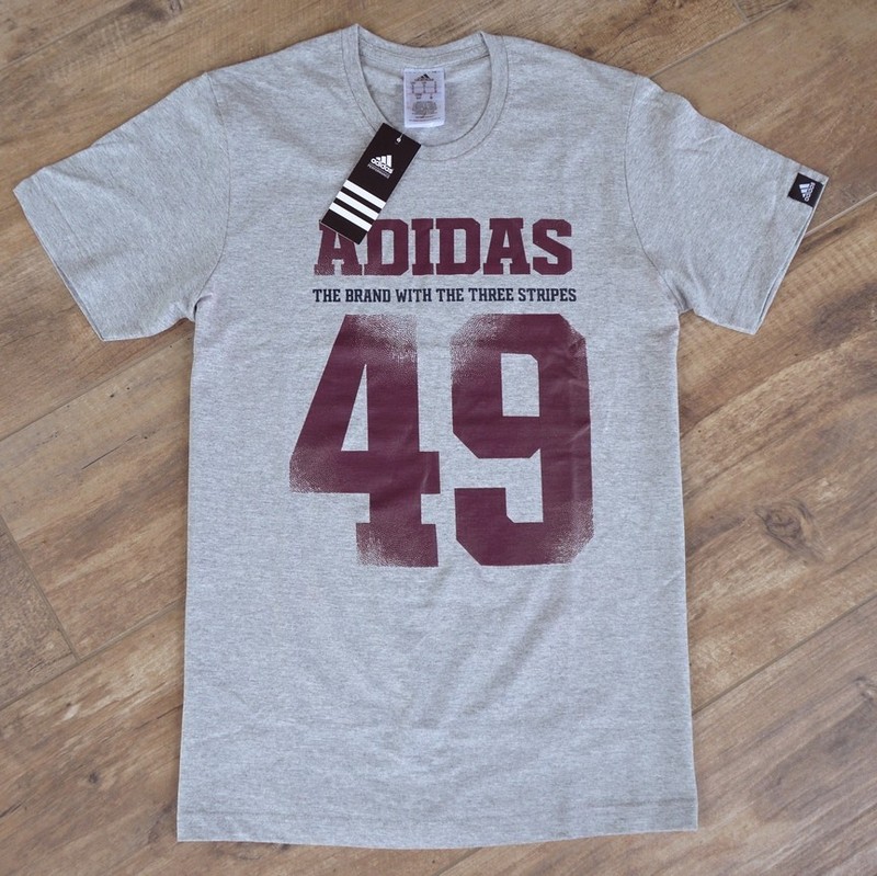 NEW! Adidas Mens T-Shirt 1949 Cotton Casual Sports Grey (52/54) L