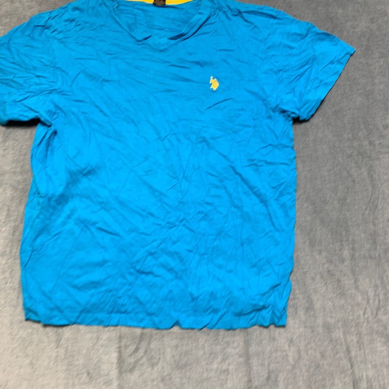U.S. Polo Assn. T Shirt Mens XL Blue V-Neck Logo Short Sleeve Classic Pullover gallery