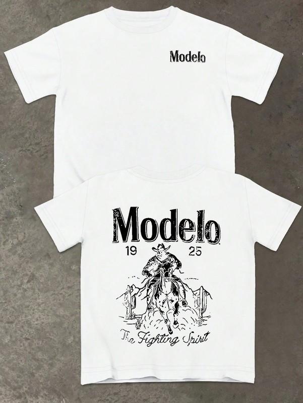 Modelo Graphic Print Men's 100% Cotton T-Shirt, Casual Sports Style Top T-Shirt gallery