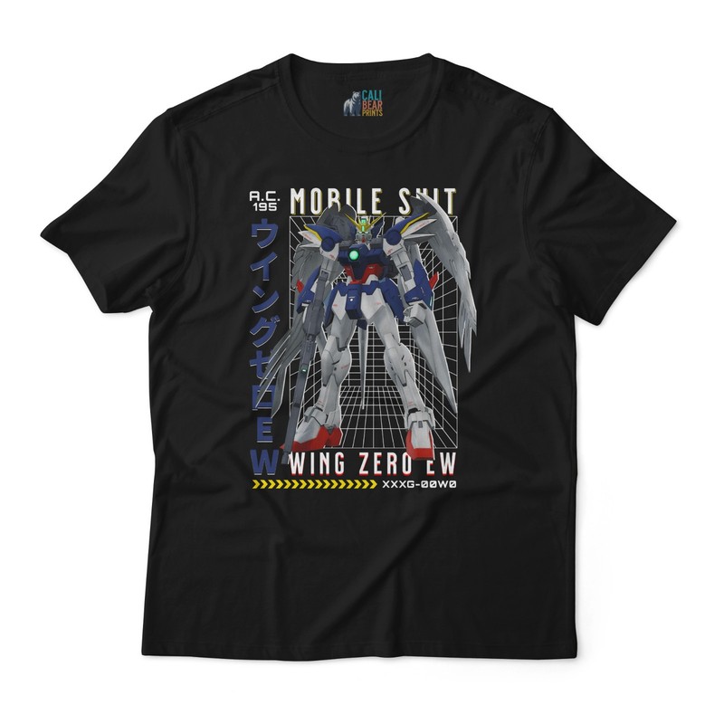Mobile Suit Gundam Wing Zero EW XXXG-00W0 Anime Mecha Graphic T-Shirt