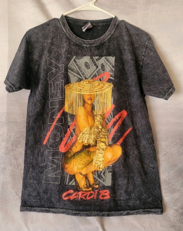 Cardi B Money Mineral Wash T Shirt Size Small Rap Concert