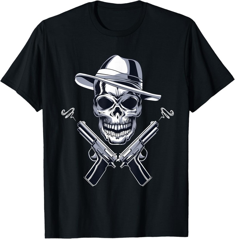 1920’s Great Gatsby Gangster with guns smoking Vintage 20’s T-Shirt
