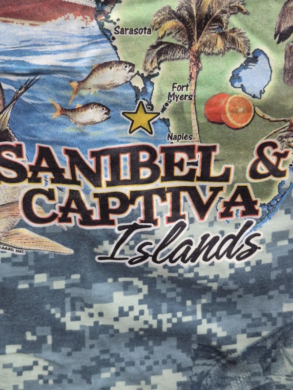 Sanibel Captiva Island T-shirt Large 100% Cotton Machine Washable
