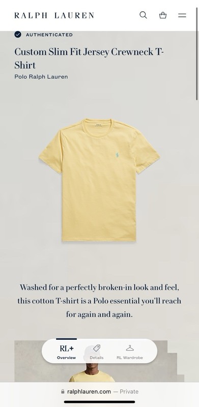 Polo Ralph Lauren T Shirt Custom Slim Fit Short Sleeve Yellow Men’s Size XL gallery