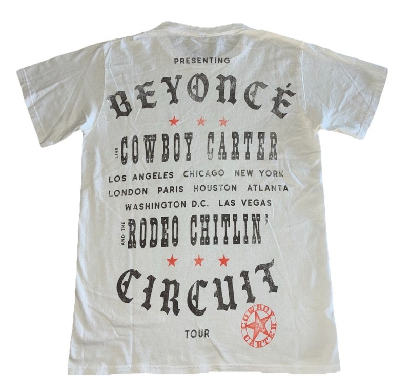 Beyonce Most Wanted Tee S White Cowboy Carter Tour 2025 Merch NEW *hole gallery