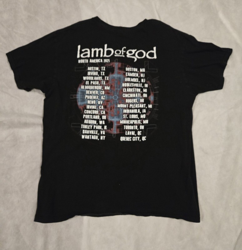 Lamb of God Heavy Metal Tour T-Shirt Size XL Pet And Smoke Free Home gallery