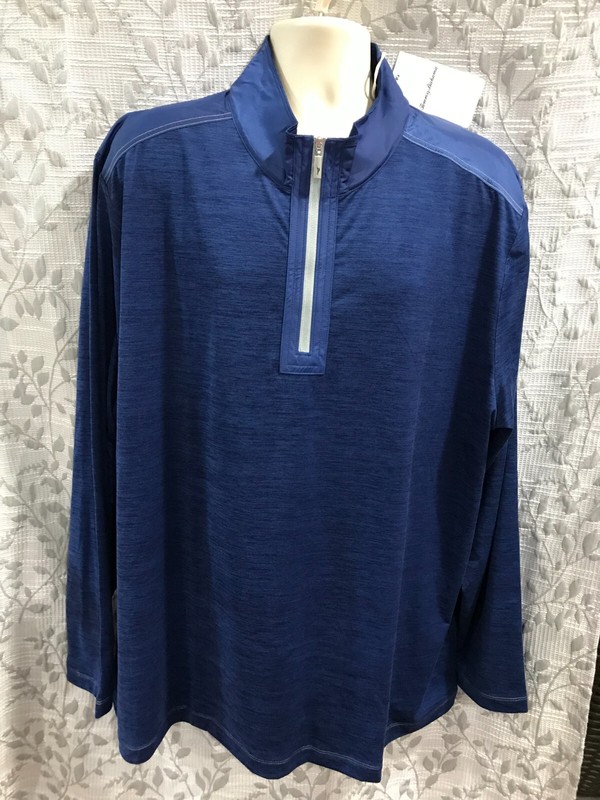 Tommy Bahama Islandzone Men’s Size 3XL Navy Sport On Neck Half Zip Shirt $138