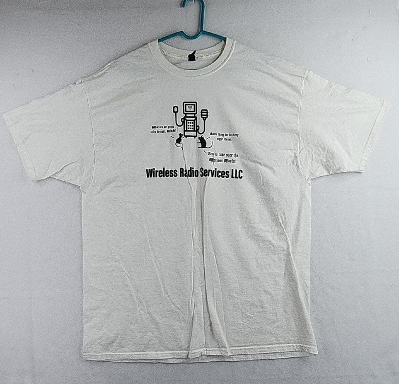 Wireless Radio Services Logo Mens 3XL White T-shirt