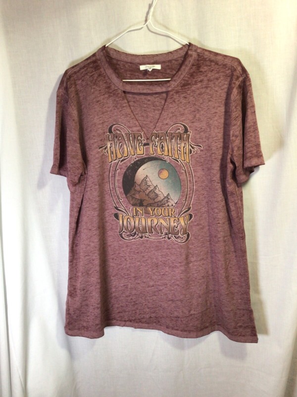 Have Faith In Your Journey Women’s Plum Medium Cotton Blend T Shirt T19