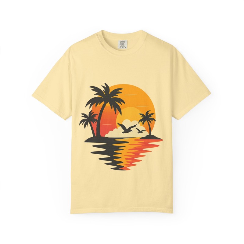 Sunset Beach Vibes Unisex T-Shirt, Relaxed Summer Style, Vacation Wear