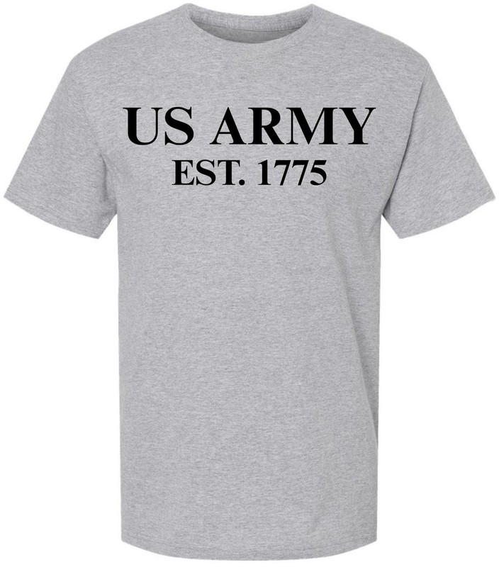 US Army Est. 1775 Printed T-Shirt USA Military Veteran Tee American Shirt