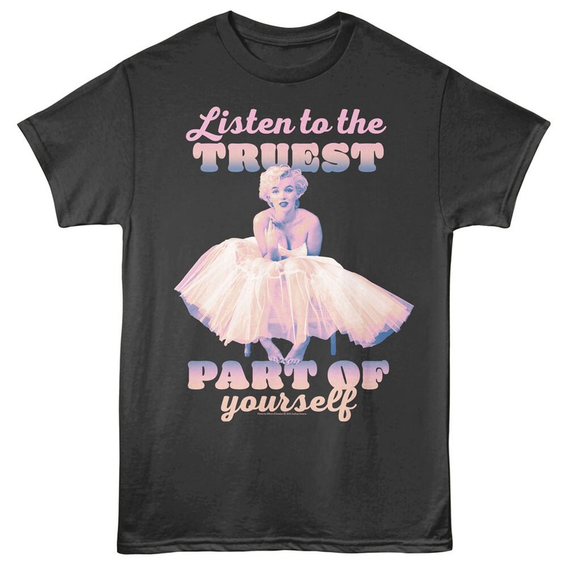 Marilyn Monroe Listen To The Tuest Part Of Yourself Men’s T Shirt