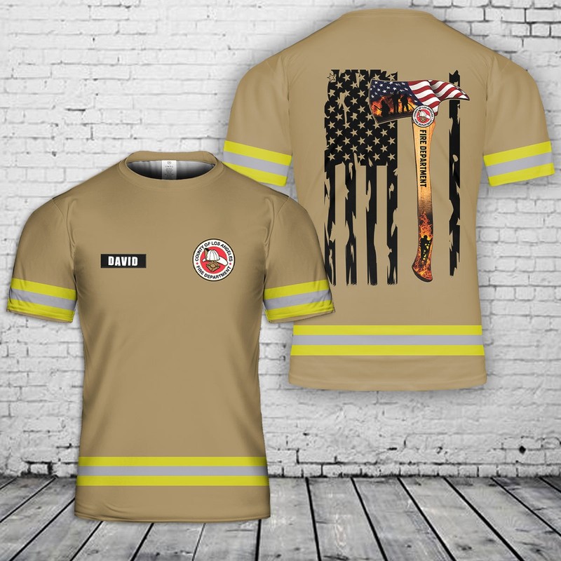 Custom name Fire Department Firefighter 3D T Shirt_mh0_64