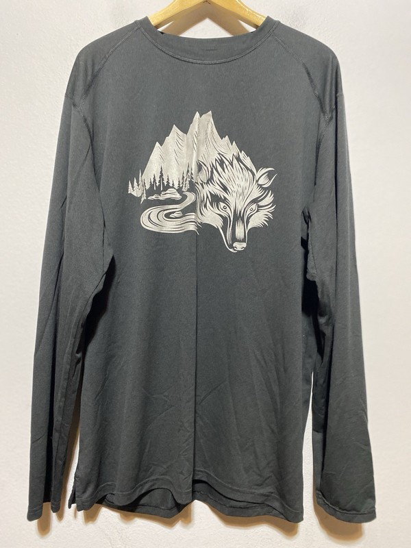 Alaskan Hardgear Duluth Men’s Tun-Dry Reflective Wolf Logo Black T-Shirt Large
