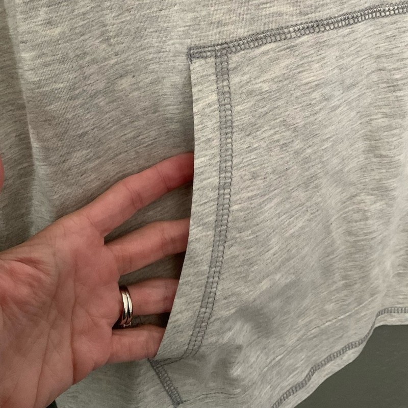 Flag & Anthem Madeflex Two-Tone Grey Hooded Henley Long Sleeve Top Size Small gallery