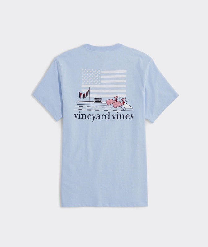 Vineyard Vines – Swimming Whales Short-Sleeve Pocket Tee Jake Blue Size Boys Lg