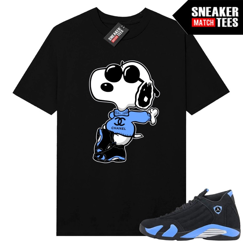 Retro 14 Black/ University Blue 2026 Black Shirt – Fly Puppy- Streetwear