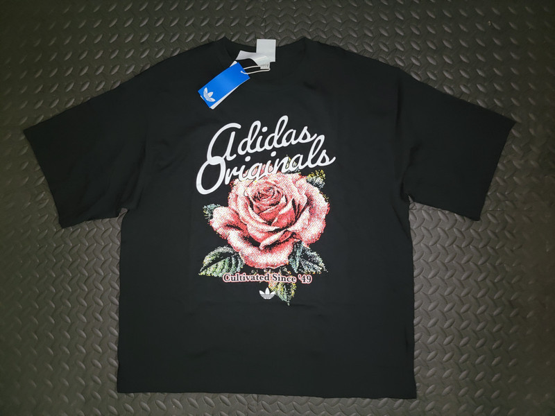 NEW MENS ADIDAS ORIGINALS OG ROSES TREFOIL TEE SHIRT ~SIZE LARGE #KX8629 gallery