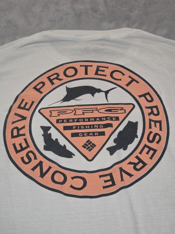 Columbia PFG Men's White Short Sleeve T-Shirt Conserve Protect Preserve Size XL gallery