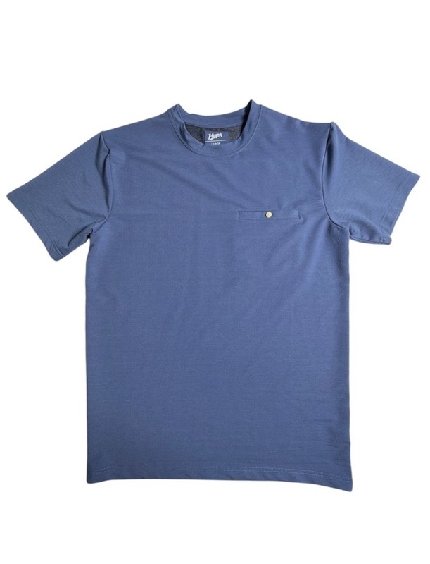 Mugsy T-Shirt Mens Large Blue Short Sleeve Pocket Button Tee Classic