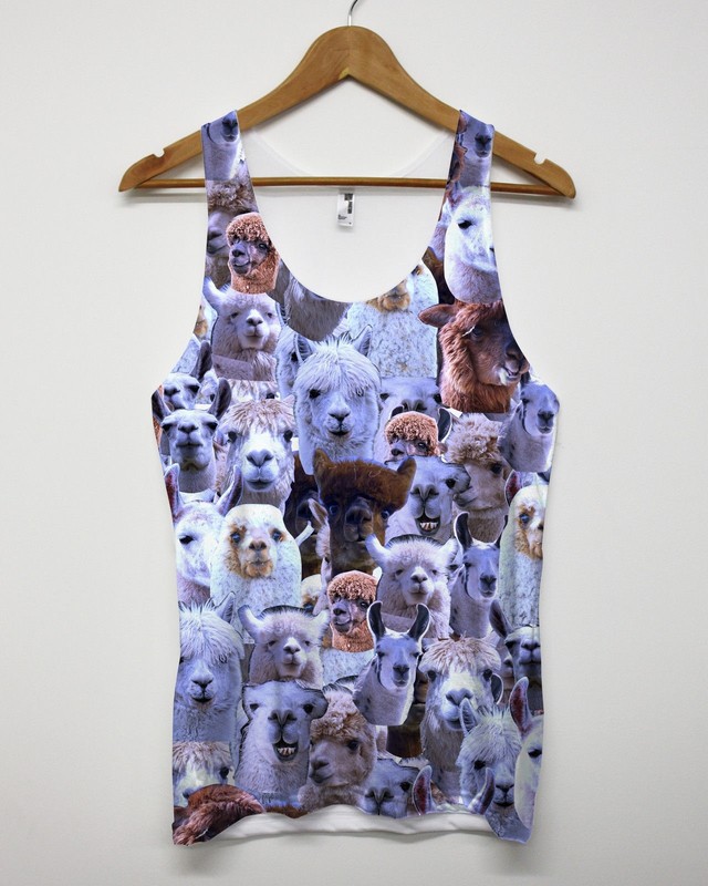 Llama All Over Print Vest Alpaca Singlet Funny Festival Urban Tank Top Men Women