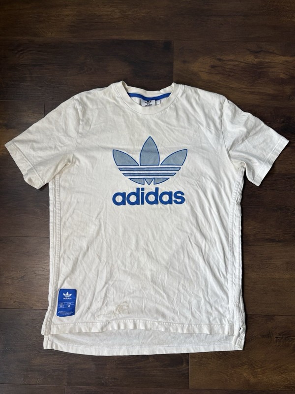 Adidas Originals Trefoil Tee Men’s Large White Blue Logo SS2020