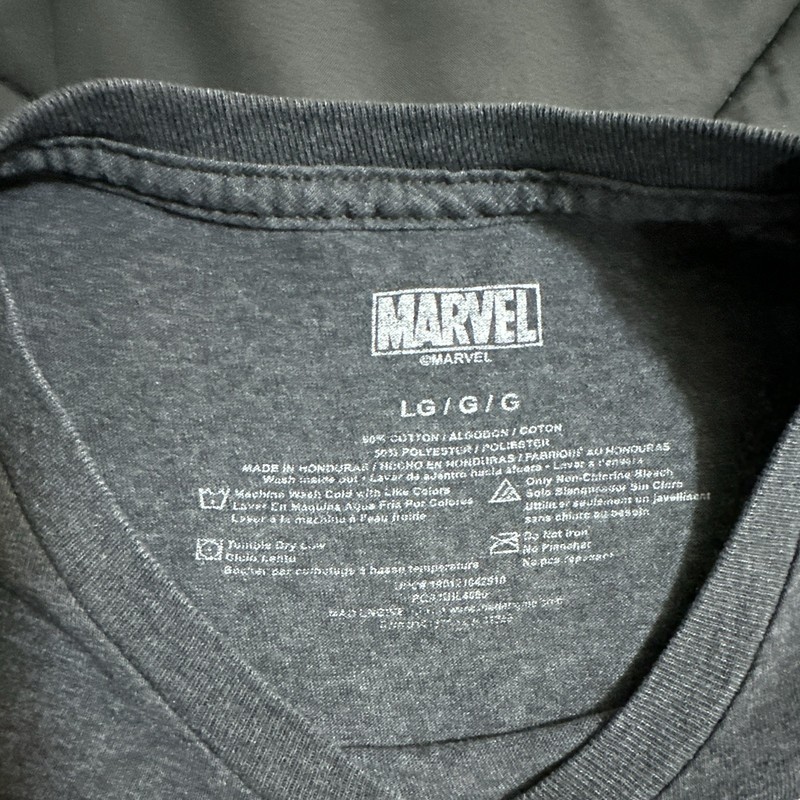 Marvel Men's Gray Logo Graphic Print T-Shirt Crew Neck Short Sleeve L gallery