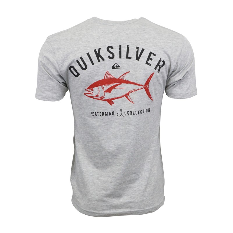 QUIKSILVER MENS TUNA FISH T SHIRT GRAY HEATHER TEE