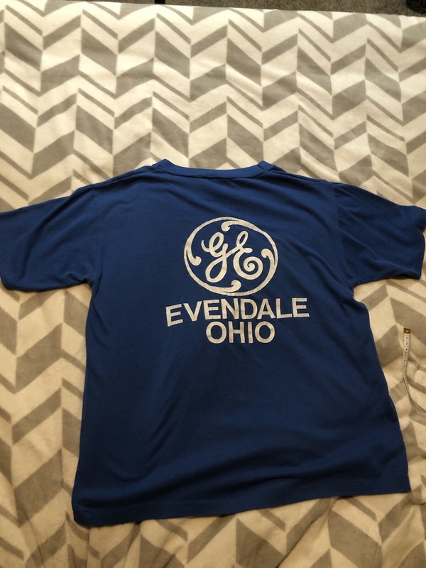 Vintage General Electric GE Is Me Evendale Ohio Blue Large T-Shirt Single Stitch gallery