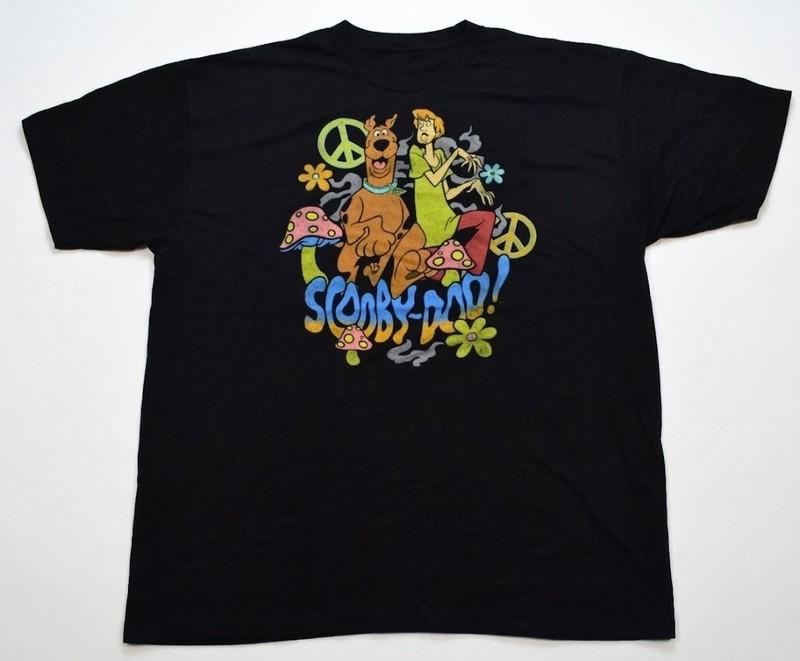 Scooby-Doo! Mens Big & Tall Scooby Shaggy Peace Mushrooms Flowers T-Shirt PD1508