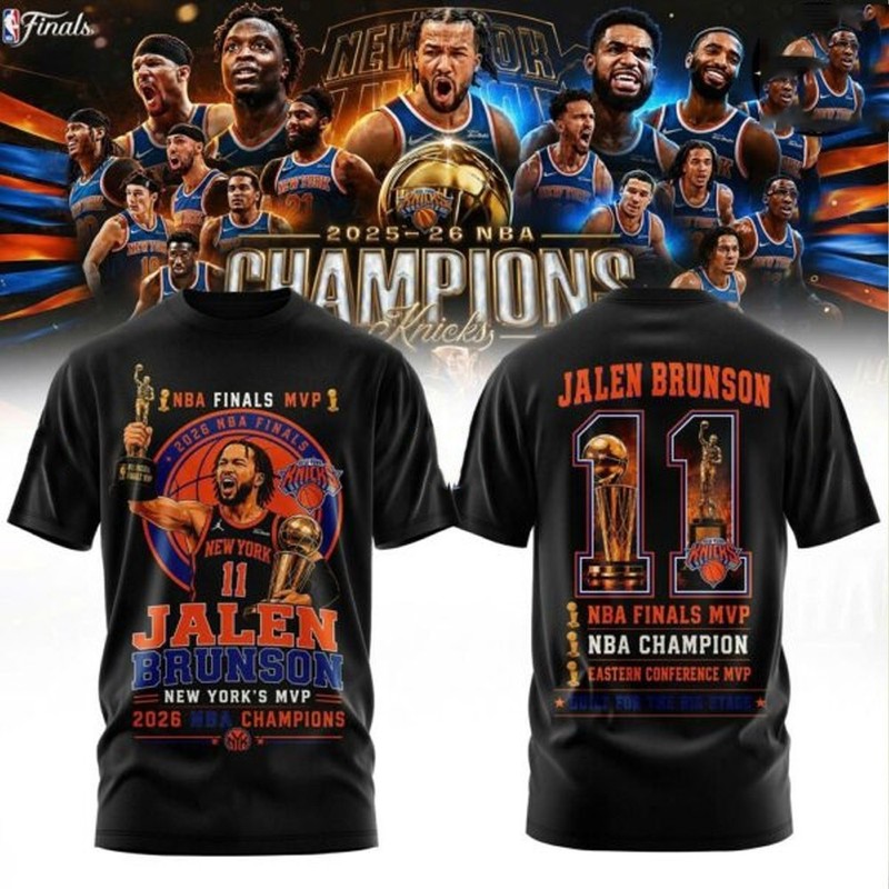 ✍️BEST PRICE - Jalen Brunson #11 New York Basketball 2026 Finals MVP Champs Tee gallery