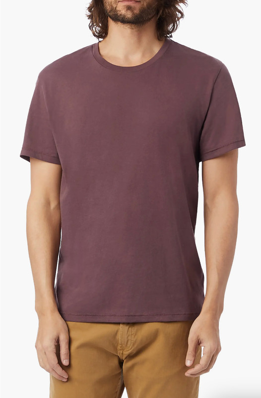 Alternative L72645 Mens Dark Plum Crew Neck Solid Tee Size M
