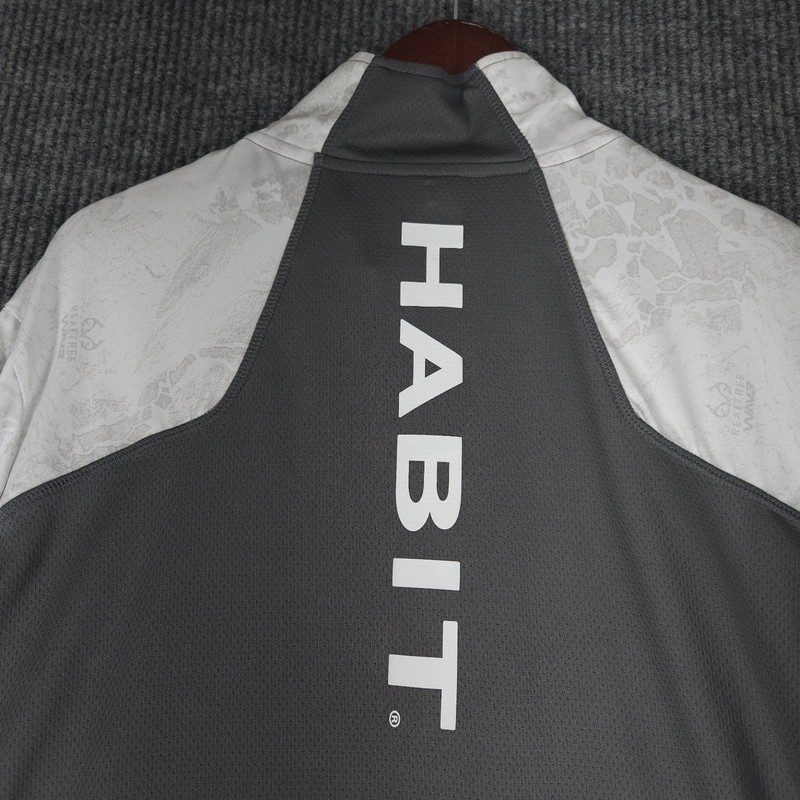 Habit Shirt Quarter Zip Mens L 40+ Solar Factor Realtree Wav3 Camo Pullover gallery