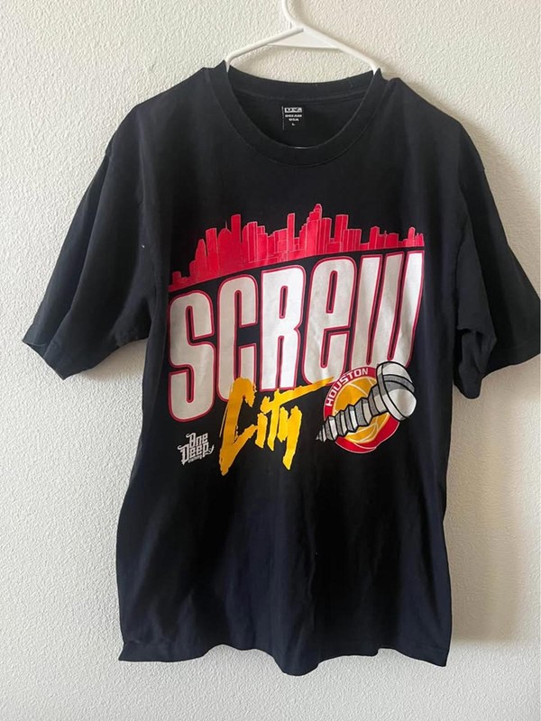 One Deep Houston Texas ScrewCity Graphic T-Shirt Large