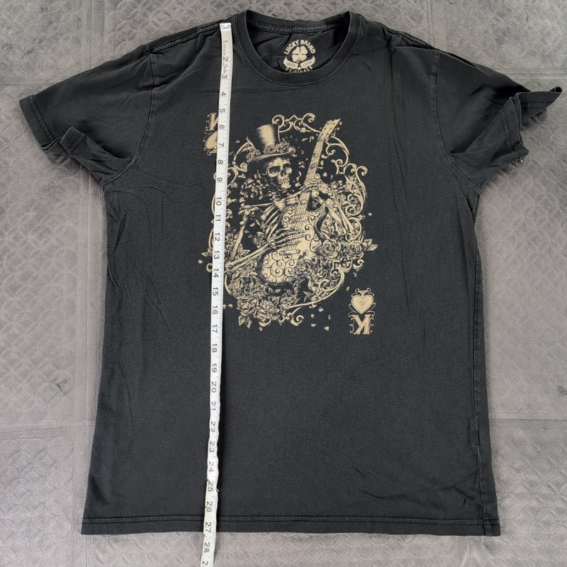 Lucky Brand T Shirt Skull Rock Band Graphic Tee King of Spades Men Medium gallery