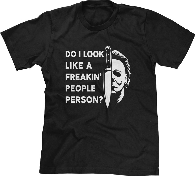 People Person Movie Horror Halloween Michael Party Mask Funny Comic Con Mens Tee