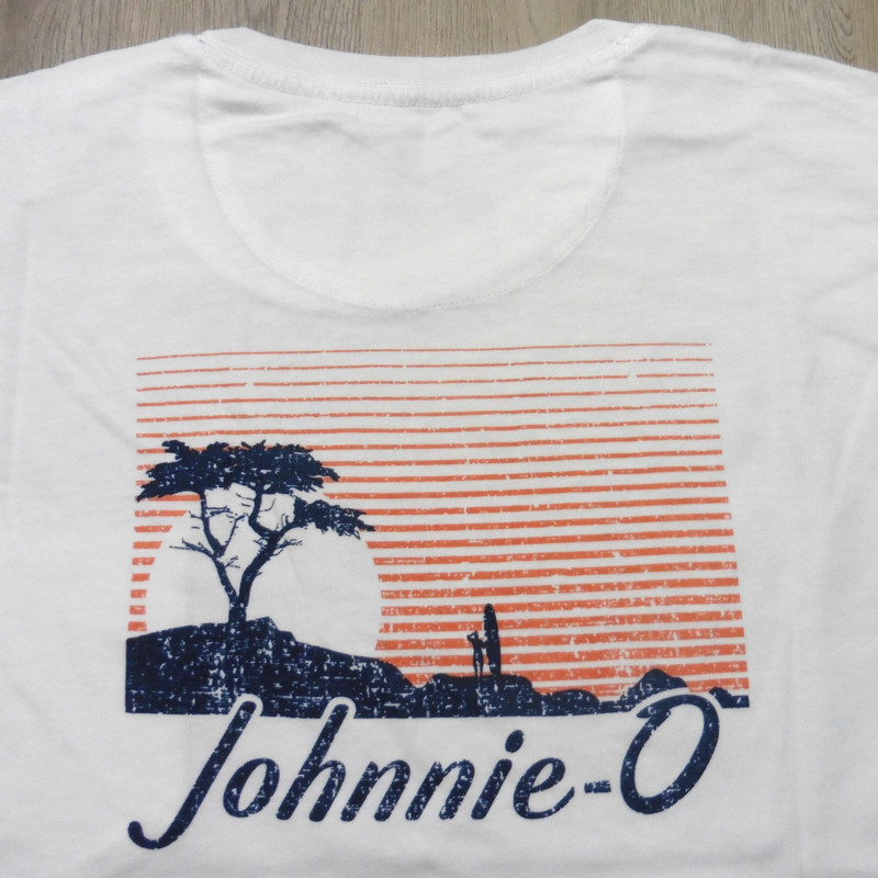 JOHNNIE O Mens XL T SHIRT SHORELINE DALE 2.0 WHITE SHORT SLEEVE GOLF TEE