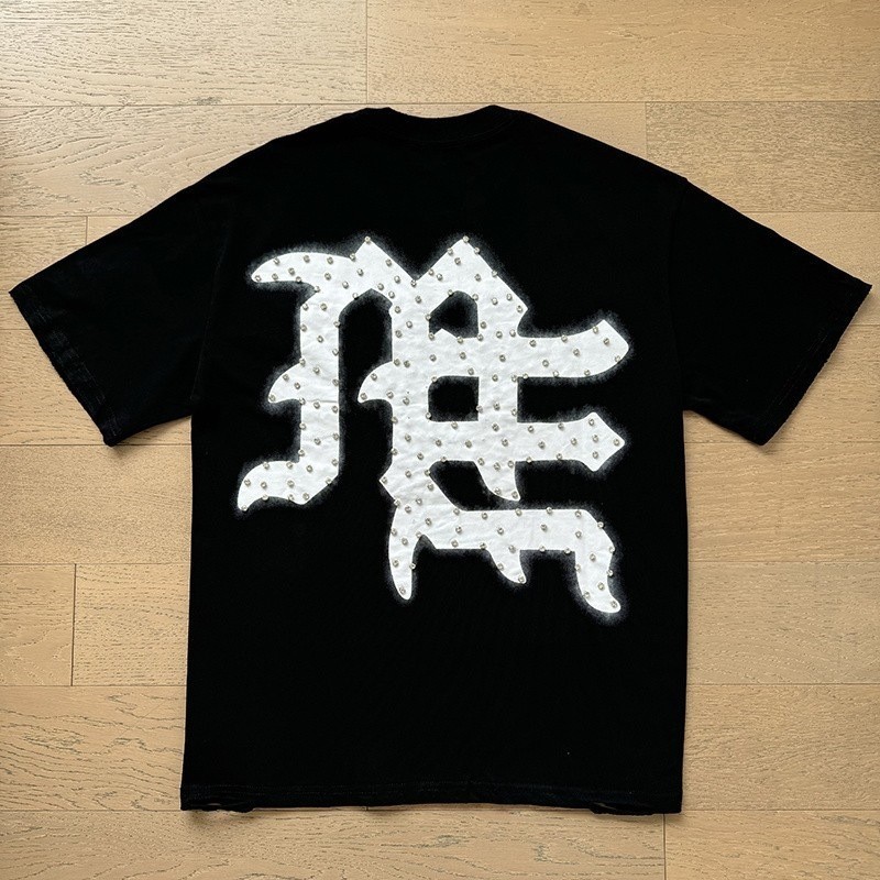 Mixed Emotion Retro Beaded Letter Design Loose Casual T-Shirt gallery