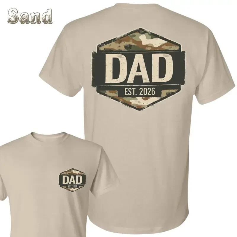 Women’s Short-Sleeve Graphic T-Shirt – Camo Badge Dad Design