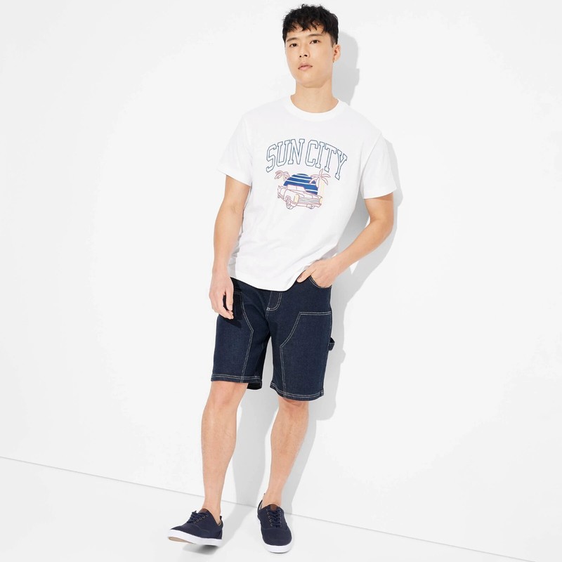 Large - Mens Short Sleeve Sun City T-Shirt - Original Use - White gallery