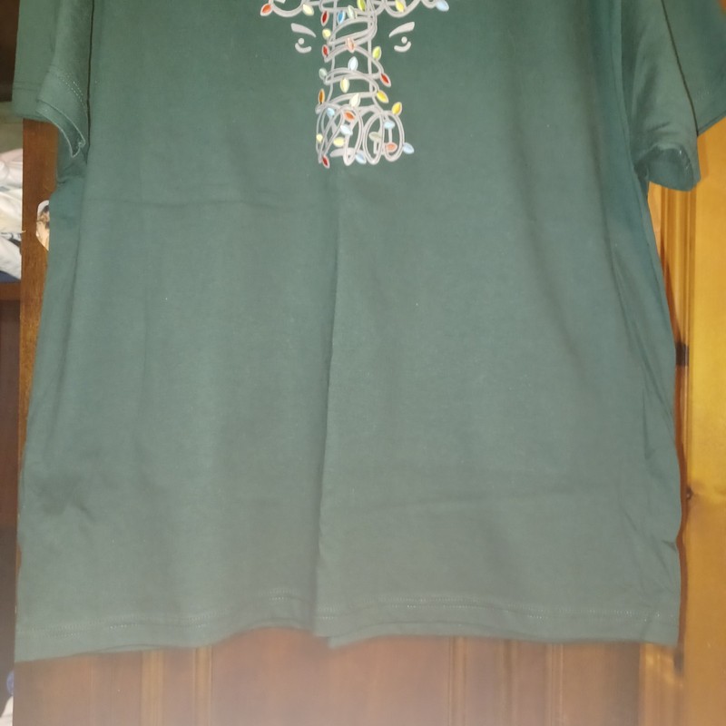 Hanes Christmas Tshirt XL green new Unisex gallery
