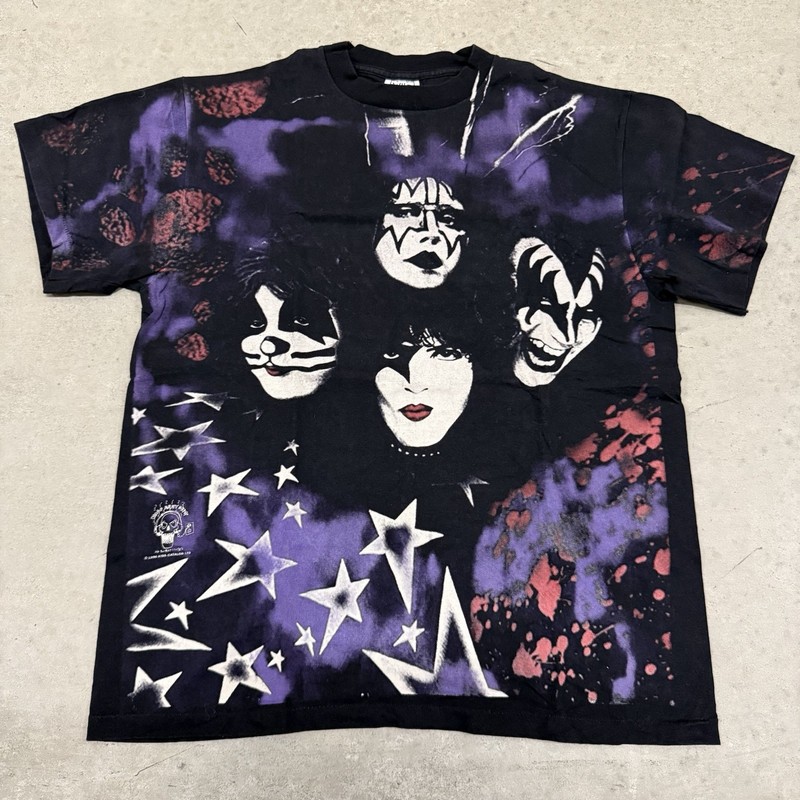 Vintage 1996 KISS Shirt Large Alive Worldwide Tour AOP Wild Oats USA Band Tee