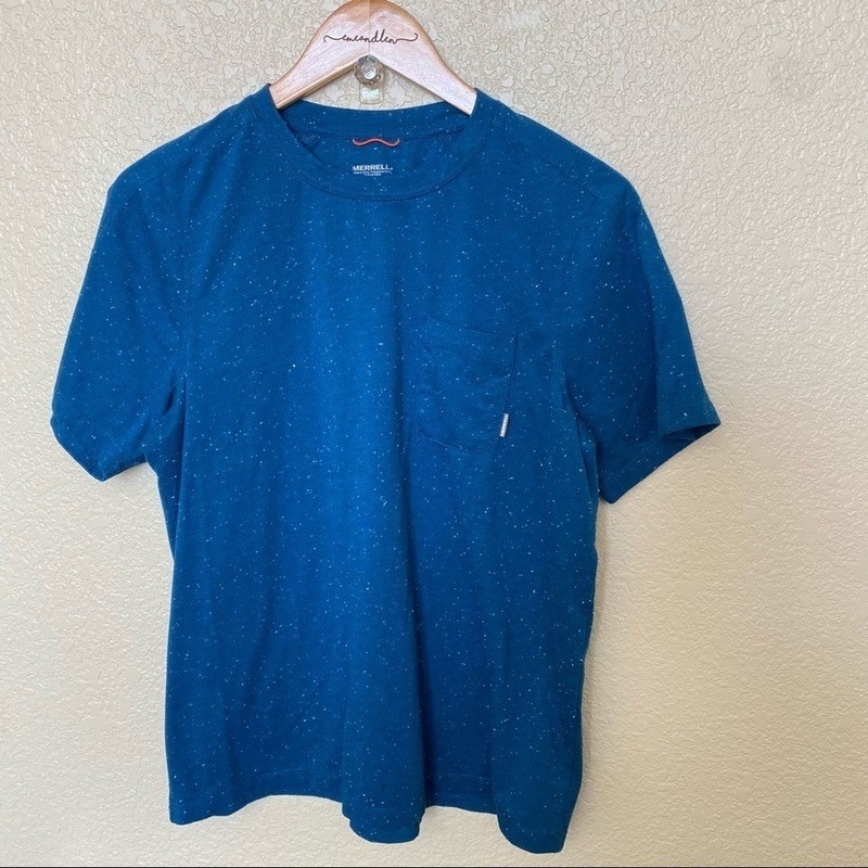 Merrell speckled blue and white shirt medium outdoor active wear casual