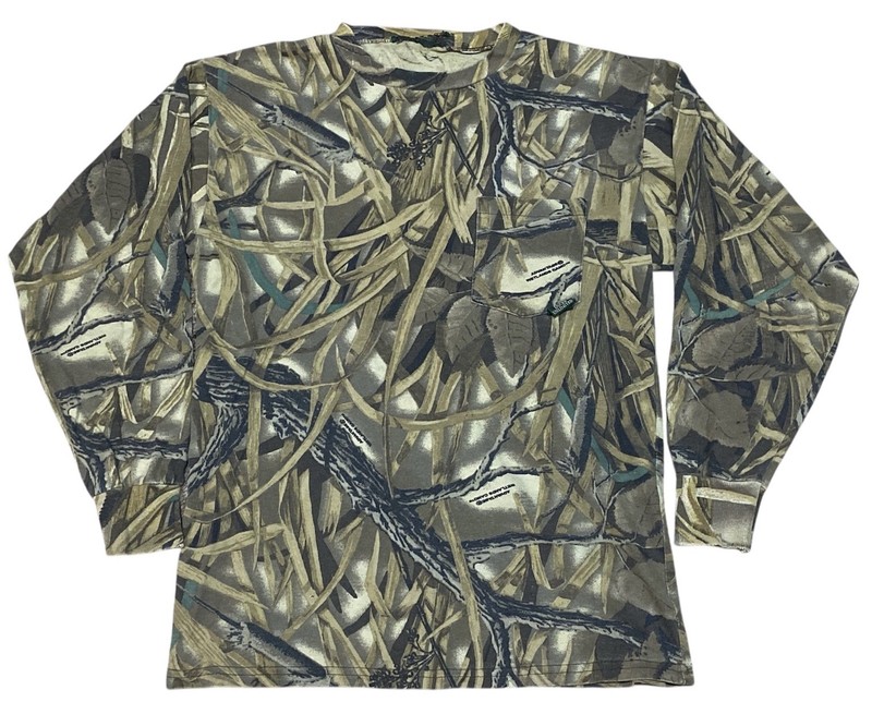 Ducks Unlimited Pocket Long Sleeve Camo Camouflage Tee Shirt Small