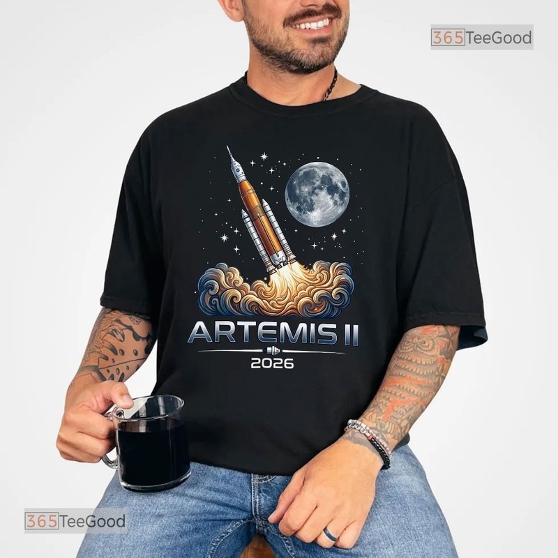 Artemis II Launch to The Moon Space Mission 2026 Shirt, Lunar Exploration Tee