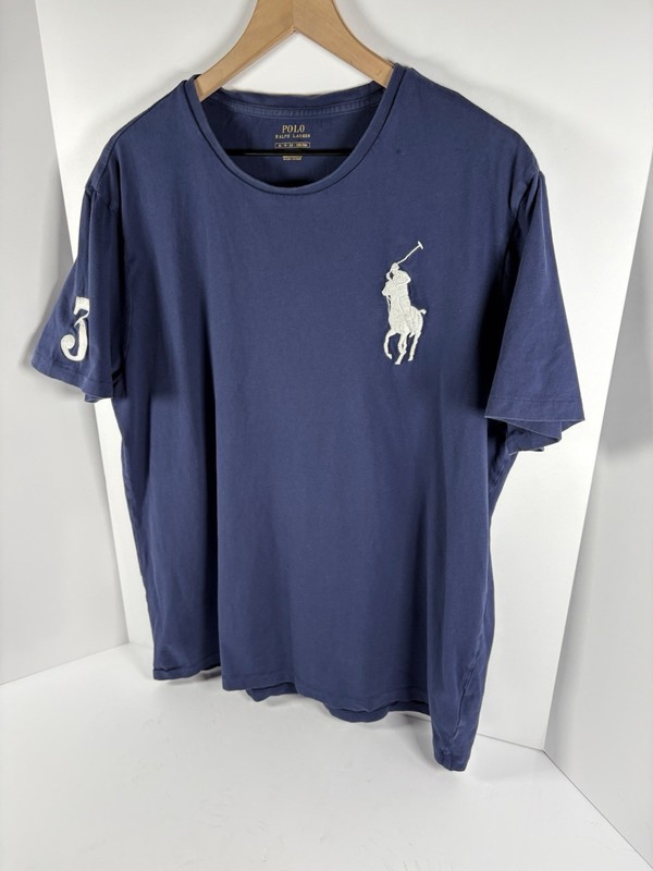 Polo Ralph Lauren Big Pony T Shirt Blue Short Sleeve Mens XL gallery