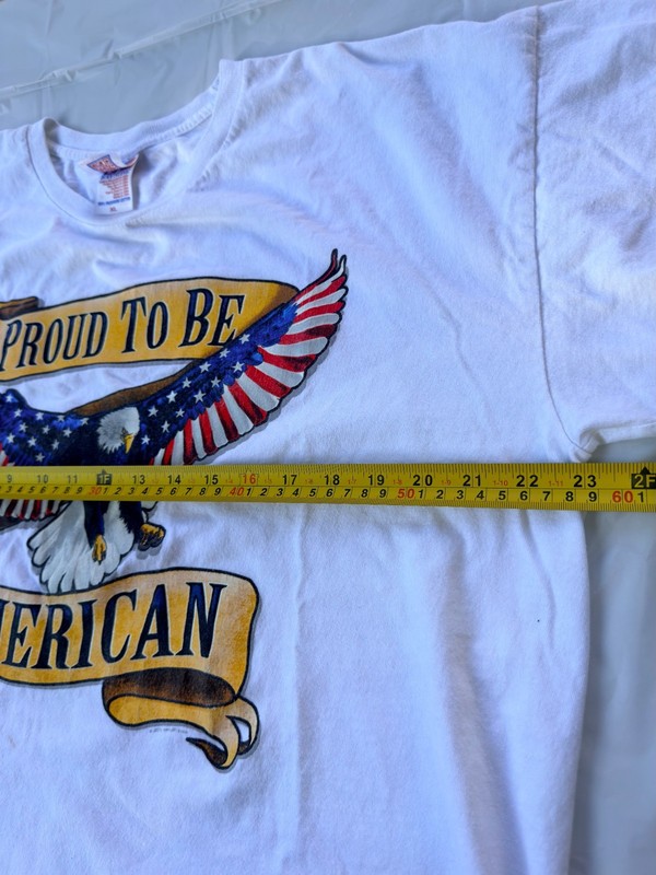 Vintage 90s Y2K JBT Proud American USA Eagle Flag Shirt Made in USA Bayside XL gallery
