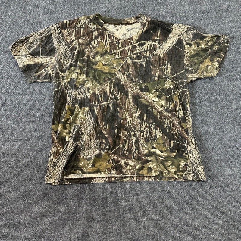Mossy Oak T-Shirt Mens XL Camouflage Pocket Short Sleeve Hunting Outdoor Tee